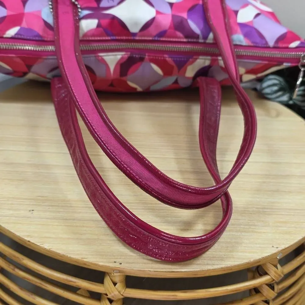 Coach Poppy Kaleidoscope Glam Tote | Pink Purple Y2K Shoulder Bag | Style M0985-